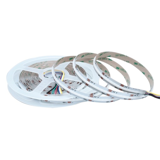 [29616-0] 10m RGB+CCT COB-LED strip - 21W/m, IP20, 840 LED pr. meter, 24V, COB LED - Kvalitets LED strip med farveskift og hvidt lys - 1000lm/m - RA91