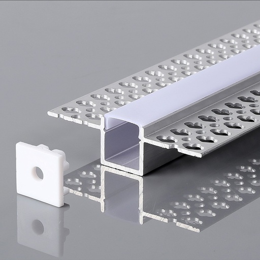 [29301-0] Monteringssæt med diffuser til LED-strip - Sølv Hus, 2000x55x15mm