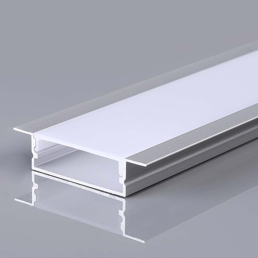[29305-0] Monteringssæt med diffuser til LED-stribe - 2000x30x10mm, Sølv Hus.