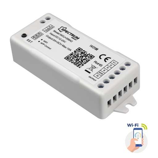 [6425-0] Spectrum RGBW + CCT Wi-Fi controller - 12V (120W), 24V (240W), Tuya Smart/Smart Life, Effekt: 240W, Input: 12V-24V