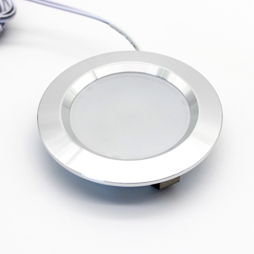 [21355-15838] LEDlife Reco68 møbelspot indbygning i børstet stål, 2,5W, 12V, 240lm, RA92, Ø6,8 cm, hul Ø5,6 cm