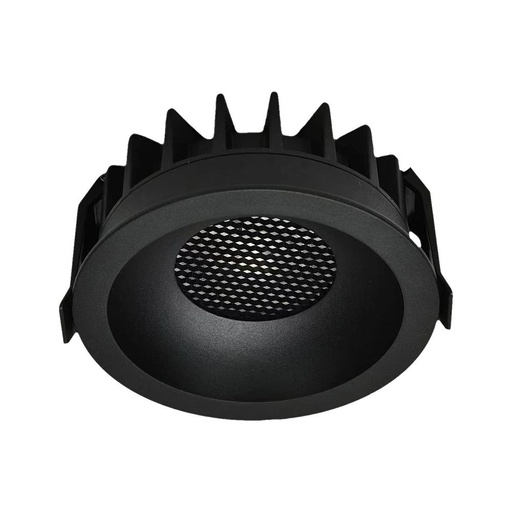 [26938-18576] 12W LED Honeycomb Downlight med Sort Ring og Sort Kølekrop - Perfekt til høj farvegengivelse (RA90)