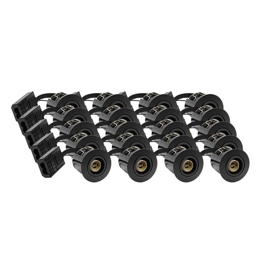[27369-0] LEDlife indendørs- og udendørsspot Inno88 - 20 stk. Sorte GU10 LED-spotlights med IP44-klassifikation og isoleringsgodkendelse