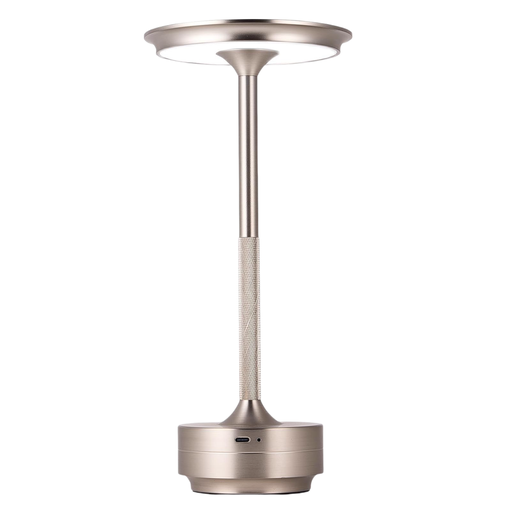 [22212-16232] Opladelig LED bordlampe til indendørs/udendørs brug i sølv med touch-dæmpning, CCT og IP54-beskyttelse