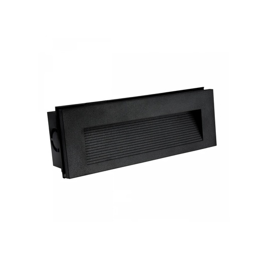 [22218-16237] Asymmetrisk 6W Sort Nedsænket Facade Lampe - CCT 230V IP54 230x84x52mm RA80 250lm