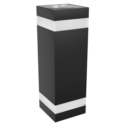 [22226-16245] Sort firkantet facadelampe - TORRE RING 18W, CCT 230V, IP54, 99x78x240mm, 1400lm, RA80.