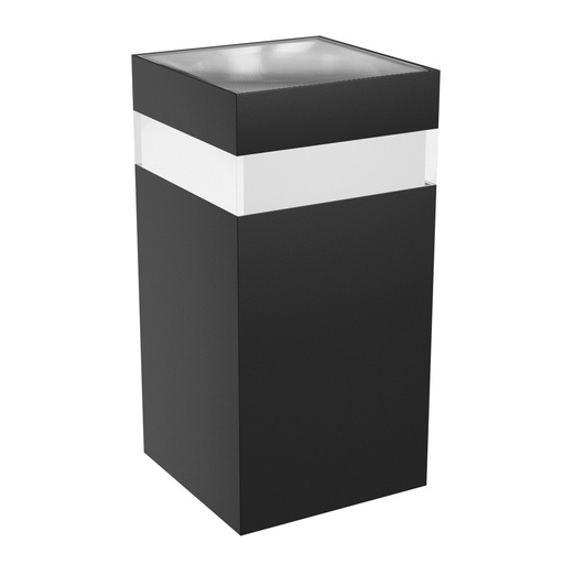 [22228-16247] Sort Kvadratisk Facadelampe - Torre Ring 9W 230V IP54 99x78x156mm, 700lm, RA80