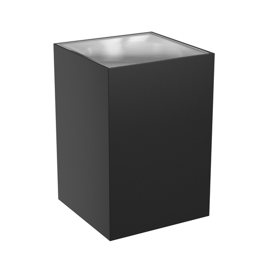 [22264-16264] Sort firkantet facadeslampe - TORRE 9W IP54, 230V, 99x78x117mm, 700lm, RA80