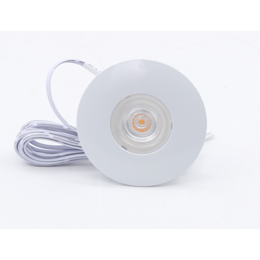 [22269-16271] LEDlife Cabi68 møbelspot - Mat hvid, 2,5W, 12V, erstatter 25W, RA91, Ø6,8 cm, 250lm, hul Ø5,6 cm