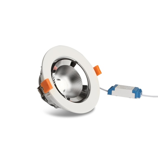 [22302-16303] LEDlife 10W Justerbar Vinkel Downlight, 800lm, Hul Ø13 cm, Ø14 cm, 230V - Erstatter 70W