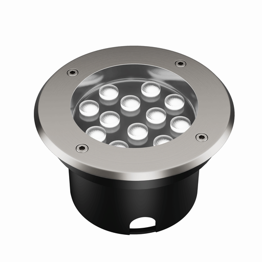 [22325-16320] LEDlife nedgravningsspot - 12W rund rustfrit stål GU10 24V AC/DC IP68 960lm - 24V indgang