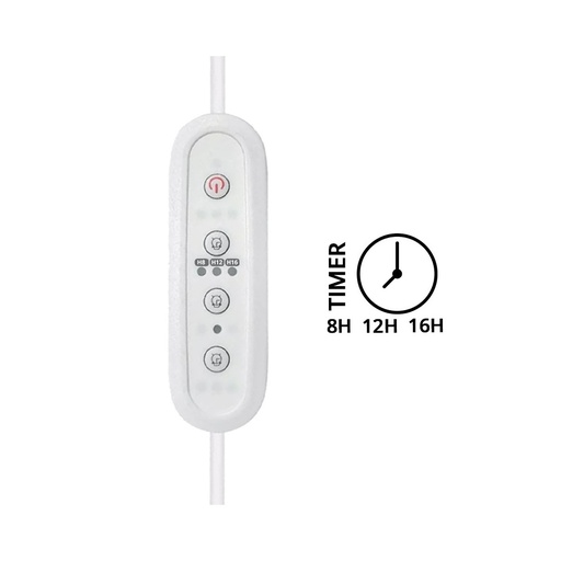 [4351-0] Timer til LEDlife Pro-Grow 2.0 - 1,5 m ledning, 230V, op til 120W, vælg mellem 8, 12 eller 16 timer