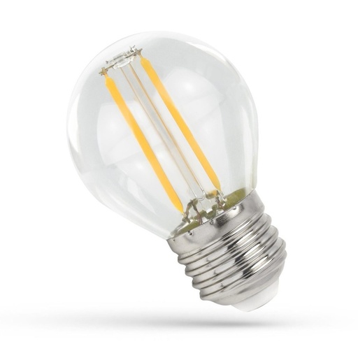 [4386-9445] 1W LED kronepære - G45, kultråd, klart glas, E27 - 230V, 100lm, RA80