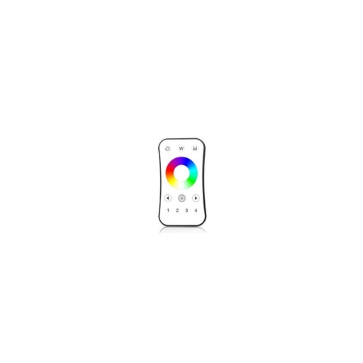 [4510-0] LEDlife rWave RGB/RGB+WW fjernbetjening - 4 zoner, batteri, inkl. holder - 4-i-1 trådløs fjernbetjening til LEDlys i alle farver og varmhvid. Inkluderer 4 zoner for fleksibel kontrol, med batteri og praktisk holder.