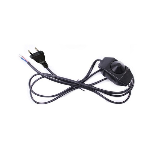 [4525-0] Lysdæmper med ledning - 1,8m, 5-100W, 230V, Drejedæmper, Sort