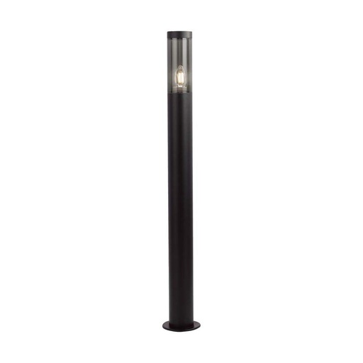 [26335-0] Pullert med E27 lys, røgfarvet plastik og sort hus, IP44, 76x119x1000mm