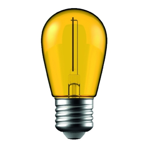 [11877-12783] 1W Gul Farvet LED Kronepære - E27 Stor Fatning, 230V, 50lm, RA80