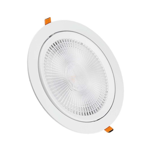 [11899-12936] V-Tac 30W LED spotlight til indbygning med Samsung LED chip - Hul: Ø19,5 cm, Mål: Ø22,5 cm, 3,8 cm høj