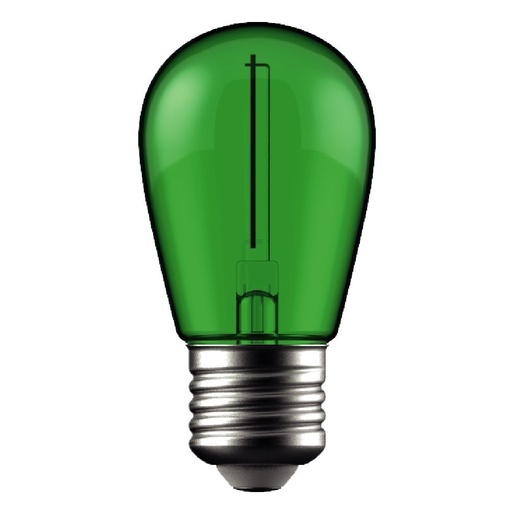 [11943-13012] 1W Grøn LED Kronepære med E27 Fatning - Kultråd, 230V, 50lm, RA80