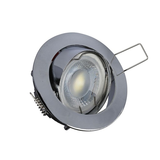 [11948-13022] Downlight kit uden lyskilde - Hul: Ø7,4 cm, Mål: Ø8,2 cm, krom, vælg MR16 eller GU10 fatning