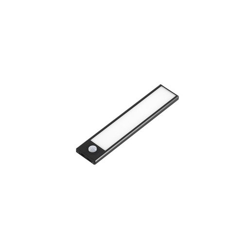 [12018-0] Genopladelig PIR Sensor Skabsbelysning - Sort, 20cm, 1W, USB Input, 80lm, RA80, Flicker Free