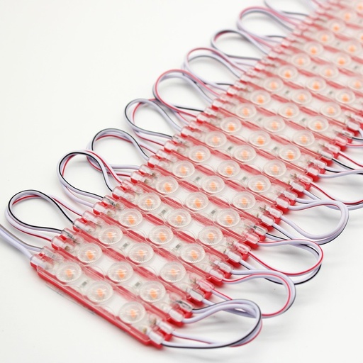 [19982-15220] Vandtæt LED modul i pink - 1,1W pr. stk, IP66, 12V, velegnet til skilte og specialløsninger