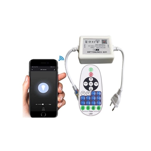 [12133-0] WiFi Smart Home Dæmper til 230V (Type X-2) med Memory Funktion - inkl. Endeprop, op til 50m rækkevidde