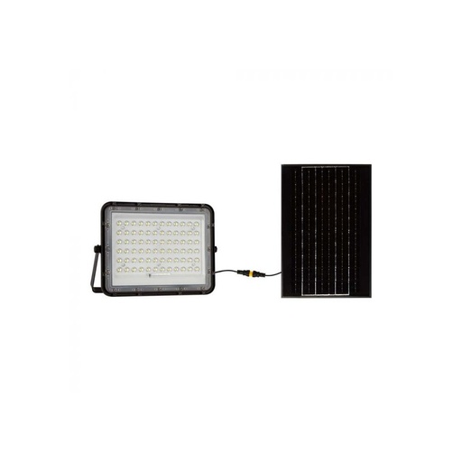 [12138-13281] V-Tac 120W Solcelle projektør LED - Sort, inkl. solcelle, fjernbetjening, batteri, IP65
