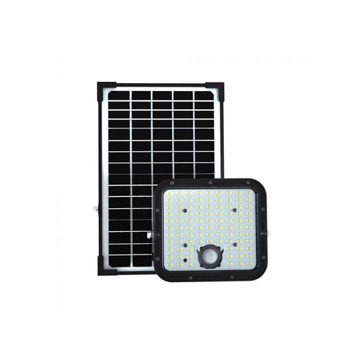 [12140-13283] V-Tac 30W Solcelle projektør LED - Sort, inkl. solcelle, fjernbetjening, indbygget batteri, IP65