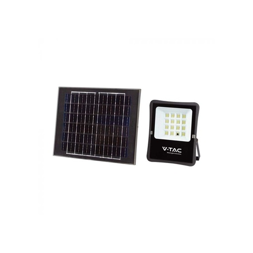 [12141-13284] V-Tac 100W Solcelle projektør LED - Sort, inkl. solcelle, fjernbetjening, IP65