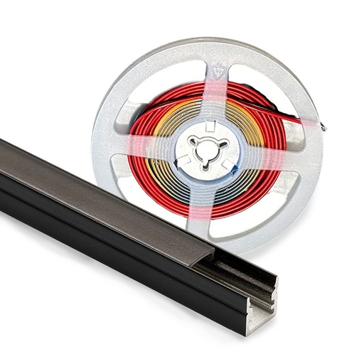 [12150-0] Profilsæt til akustikpanel inkl. CCT LED strip - Sort cover og endestykker inkluderet