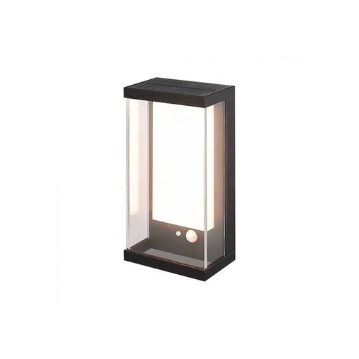 [12181-13299] V-Tac 1W Solcelle Væglampe LED - Sort, med sensor, vejrbeskyttet IP54