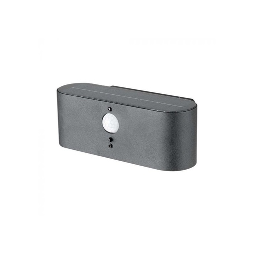 [12186-13303] V-Tac Solcelle Væglampe LED - Sensor, Justerbar Spredning, IP54, 2.5W, 100lm