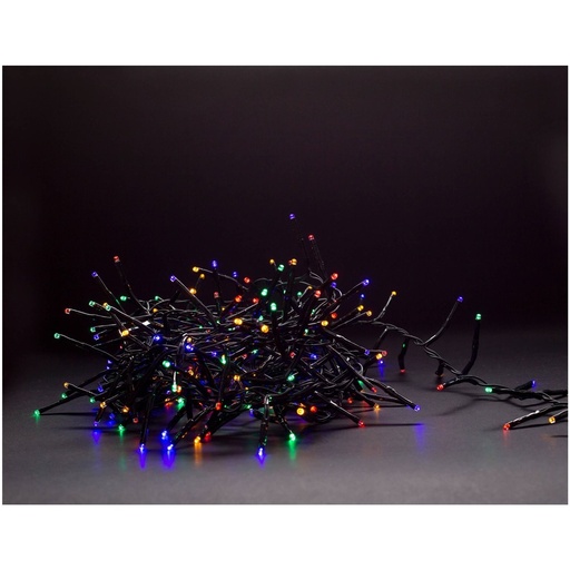 [5262-0] 8m Multicolor Cluster LED Julelyskæde - 400 LED, Memory Funktion, IP44 Udendørs, 230V