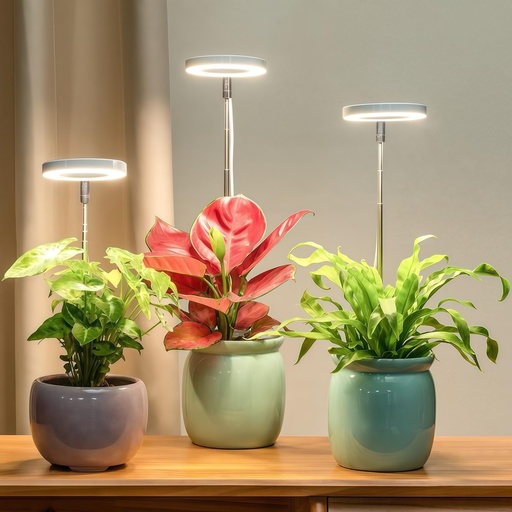 [5591-0] LED Plantebelysning med Spyd - 15W, Timer, Dæmpbar, Justerbar Højde, Effekt: 14W, Input: 230V, 720lm