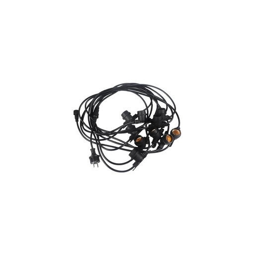 [5649-0] Lyskæde til 10 stk. E27 pærer - 10 meter, IP44, 230V, uden lyskilde