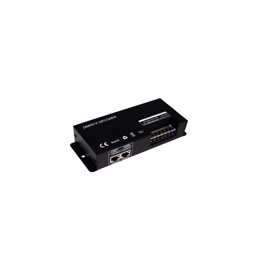 [7080-0] DMX 512 RGB+W controller - 12V/24V (384W/768W) med 12V-24V indgang