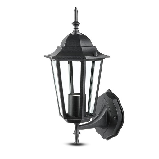 [4579-0] V-Tac Sort Væglampe - IP44 Udendørs, E27 Fatning, Uden Lyskilde (230V, 3 Års Producentgaranti)