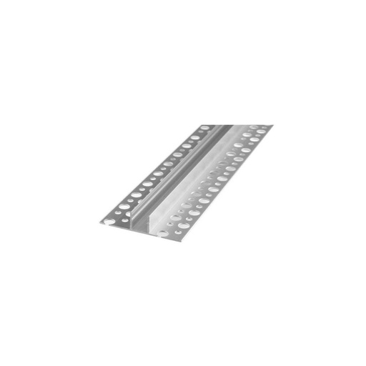 [6810-0] Aluprofil til klinker/fliser - 13x13 mm, 2 meter, alu, inkl. mælkehvidt cover