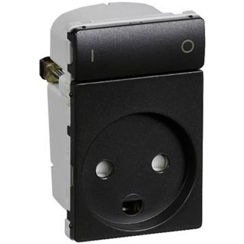 [1017046797] IHC Wireless FUGA Stikkontakt 1½ modul koksgrå