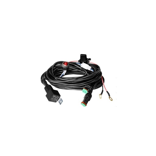 [4663-0] Kabel med afbryder til LEDlife arbejdslampe - Til 2 lamper, 2x15A, DT06-2S stik, 12V input