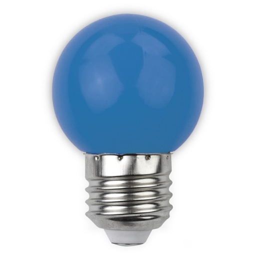 [4664-9598] Blå, matteret 1W LED-kronepære med E27 fatning og 230V input - 30lm, RA80