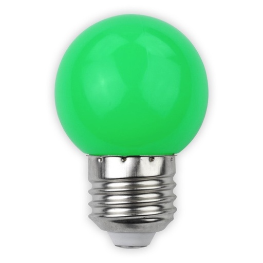 [4666-9600] 1W Farvet LED kronepære - Grøn, matteret, E27, 230V, 30lm, RA80