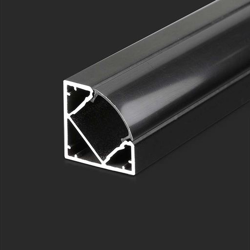 [25561-0] Monteringssæt til sort diffuser til LED-stribe, 2000x19x19mm