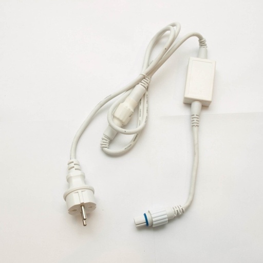 [8913-0] Strømkabel hvid 1,5 m Easy-Fix med separerbar spændingstransformator AC / DC