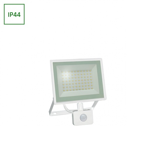 [6594-10266] NOCTIS LUX 3 PROJEKTØR 50W 230V IP44 HVID m/PIR-sensor. 4700lm, RA70. 180x215x53mm.