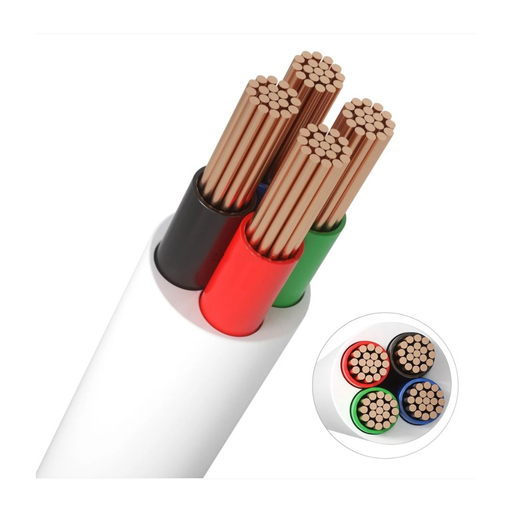 [8567-0] RGB kabel, hvid rund - 4 x 0,5 mm², metervare, min. 5 meter (12-24V)