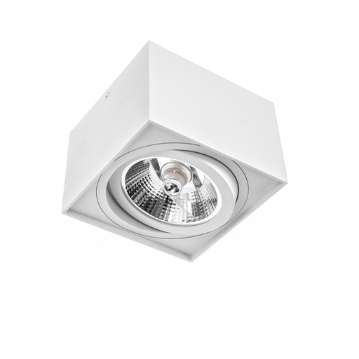 [5901-0] CHLOE AR111 GU10 IP20 firkantet hvid - 230V LED-spot til loftmontering med GU10 fatning og hvidt firkantet design