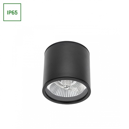 [5903-0] CHLOE AR111 GU10 IP65 Rund Sort - Vandtæt 230V LED Spotlampe med IP65-rating