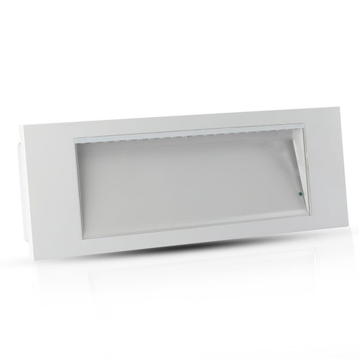 [3322-8636] V-Tac 4W LED nødbelysning - Væg/loft/undersænket montering, inkl. batteri og piktogrammer